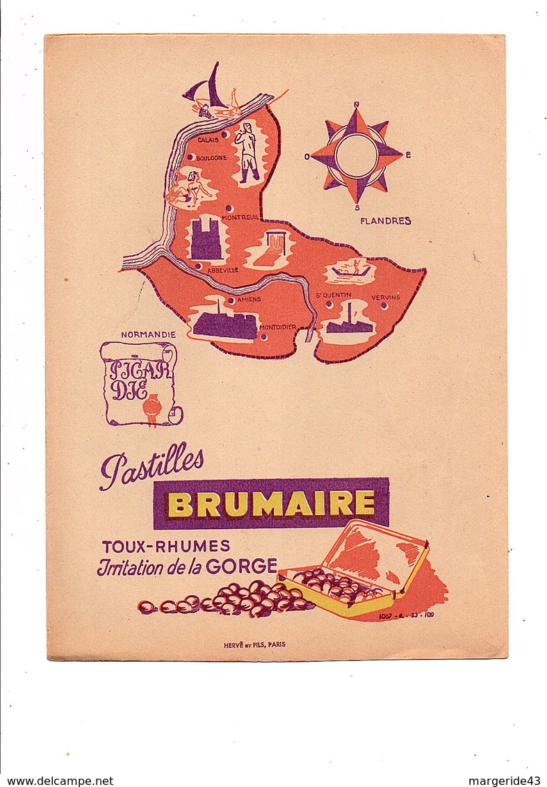 PROTEGE-CAHIER PASTILLES BRUMAIRE - PICARDIE - DESSIN DE YAM - Protège-cahiers