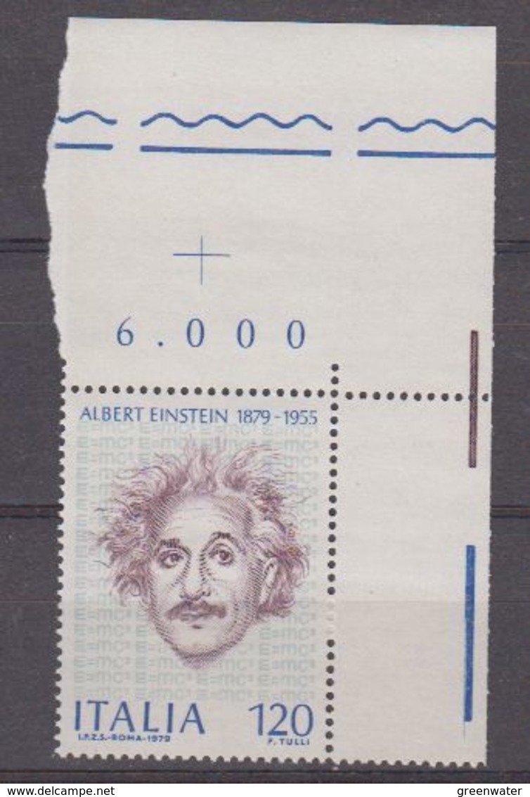 Italy 1979 Albert Einstein 1v (corner) ** Mnh (42487B) - 1971-80: Nieuw/plakker