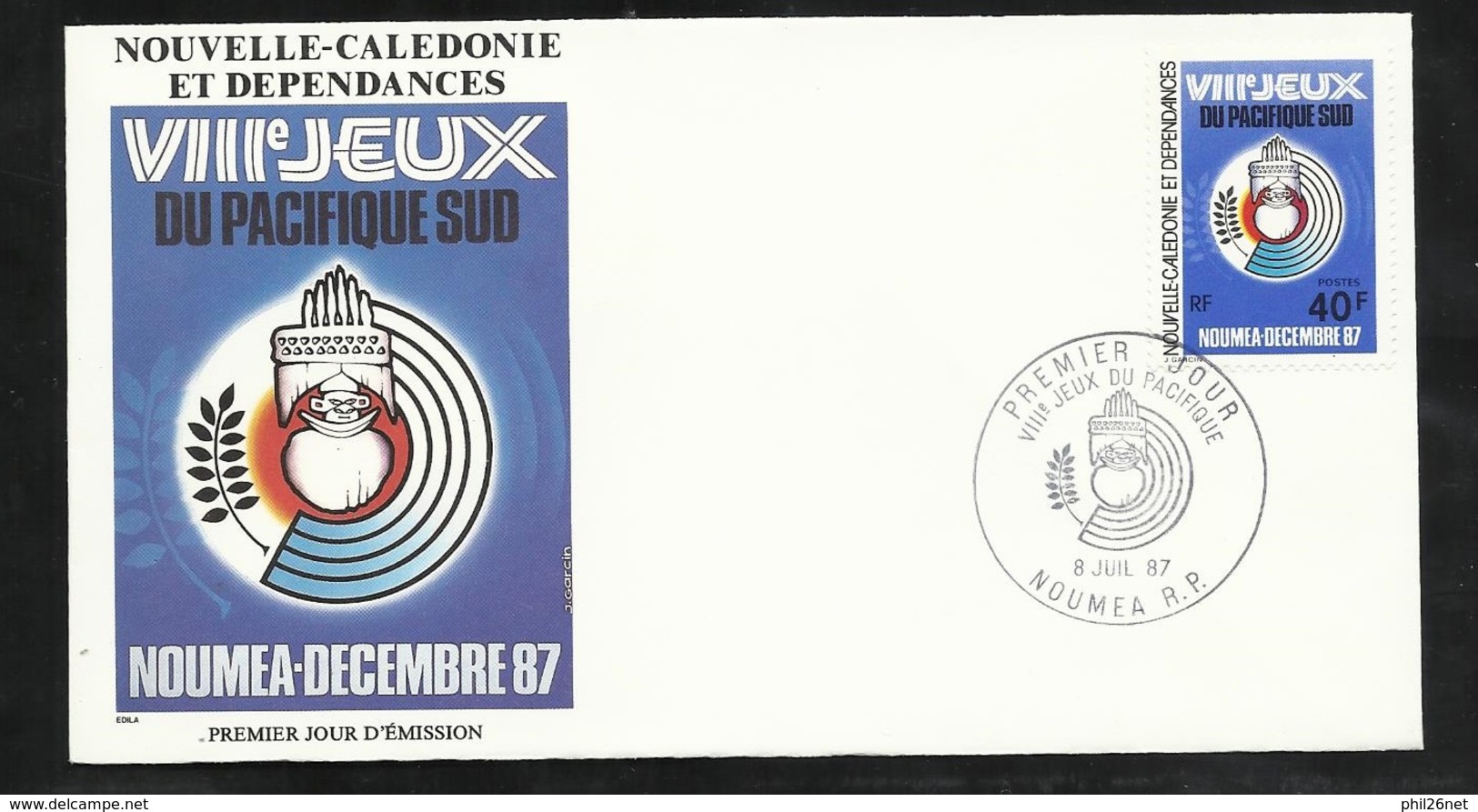 N.C.   Lettre Premier Jour Nouméa Le 08/07/1987 N° 540  VIIIèmes Jeux Du Pacifique Sud  TB  - Storia Postale