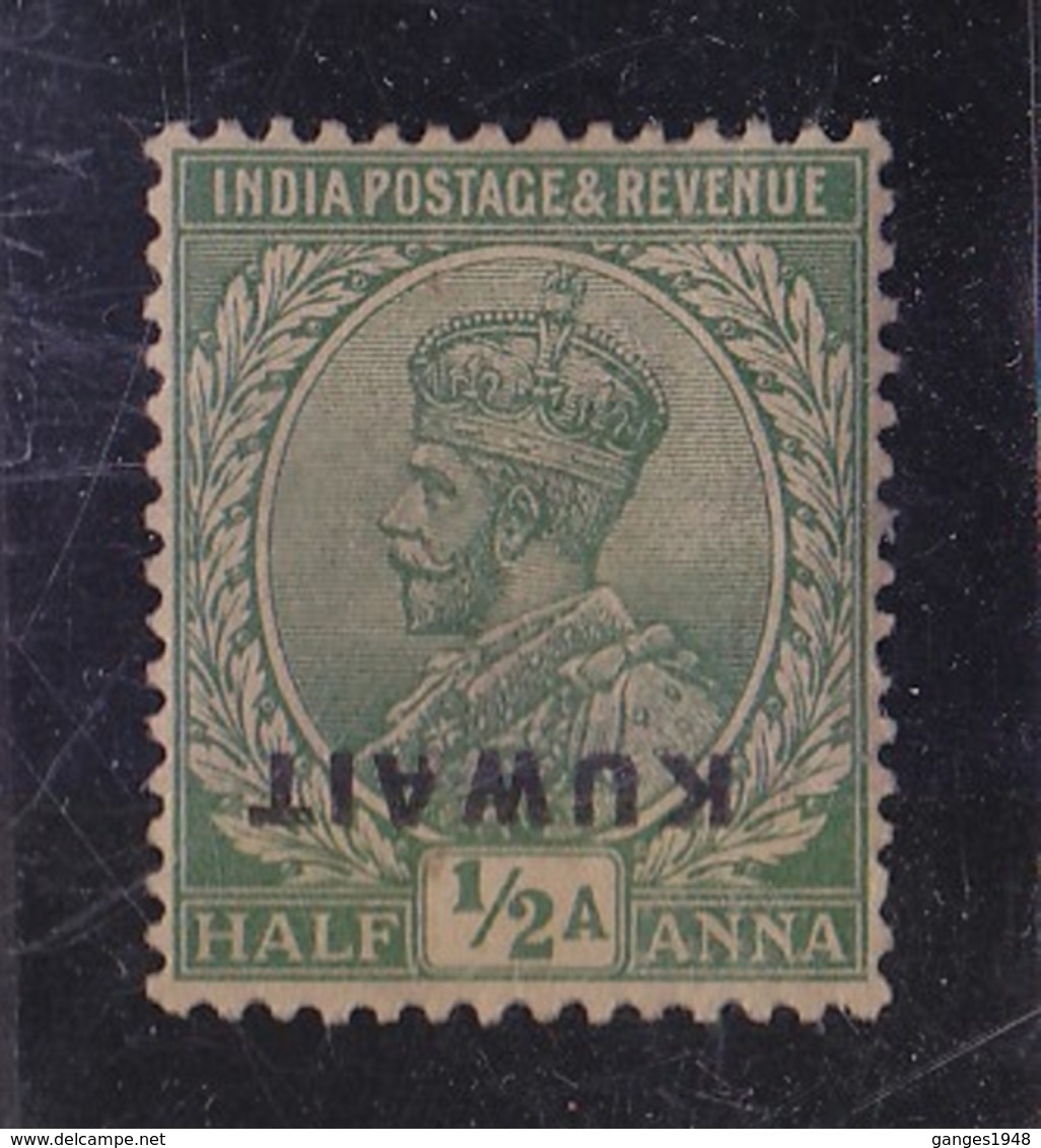 Kuwait  EFO  KG V SG 1  1/2A Error...Overprint Inverted... Mounted Mint #  17756  D India Inde Indien - Kuwait