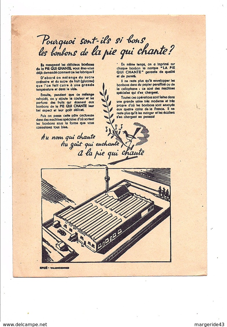 PROTEGE-CAHIER BONBONS LA PIE QUI CHANTE - Protège-cahiers