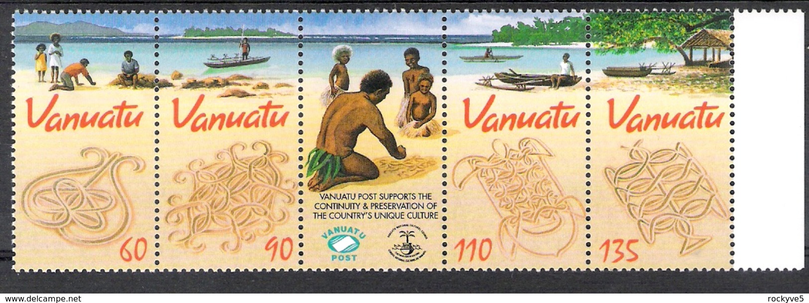 Vanuatu 2001 Sand Drawings Strip MNH CV £5.00 - Other & Unclassified