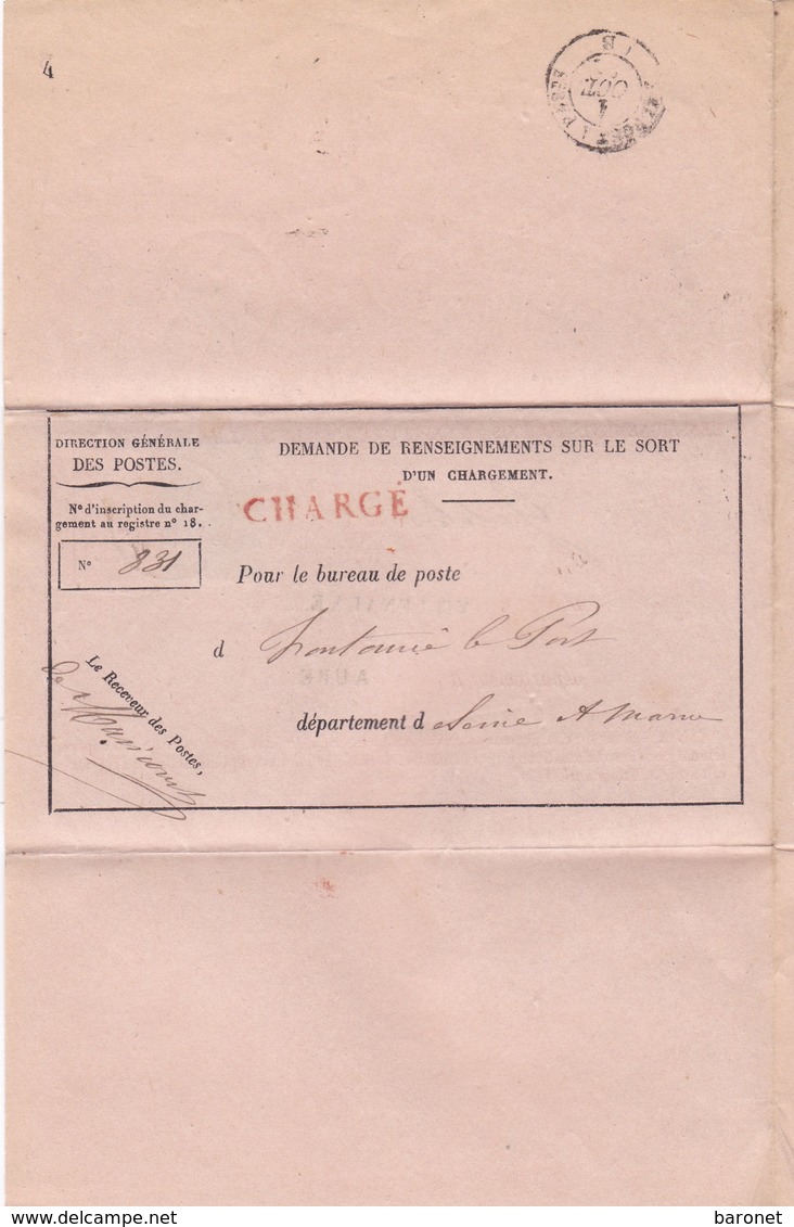 N° 53 N° 59 S / Sort D' Un Chargement T.P. Ob T 16 Villenauxe 30 Sept 73 - 1849-1876: Période Classique