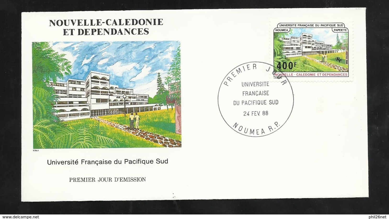 N.C.   Lettre Premier Jour Nouméa Le 24/02/1988 N° 550  Université Française Du Pacifique Sud   TB   ! ! ! - Covers & Documents