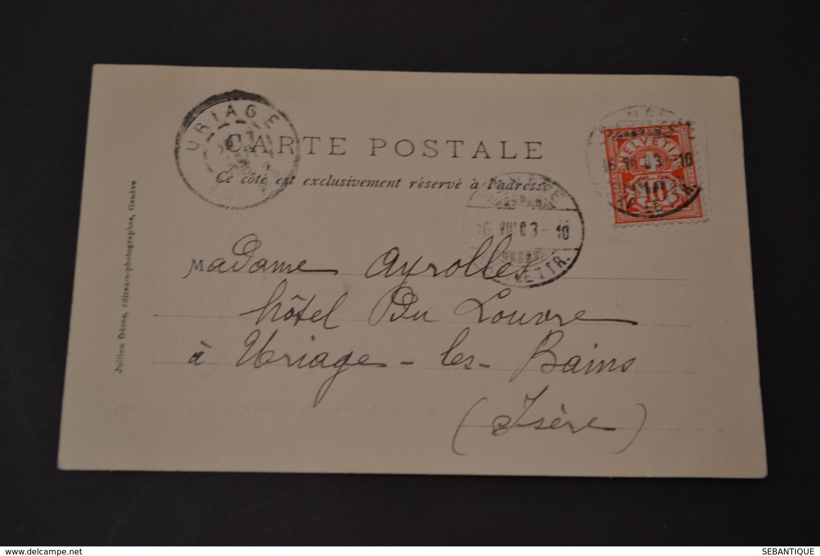 Carte Postale 1900 Suisse Genève Le Rhone Et Le Quai De La Poste - Genève