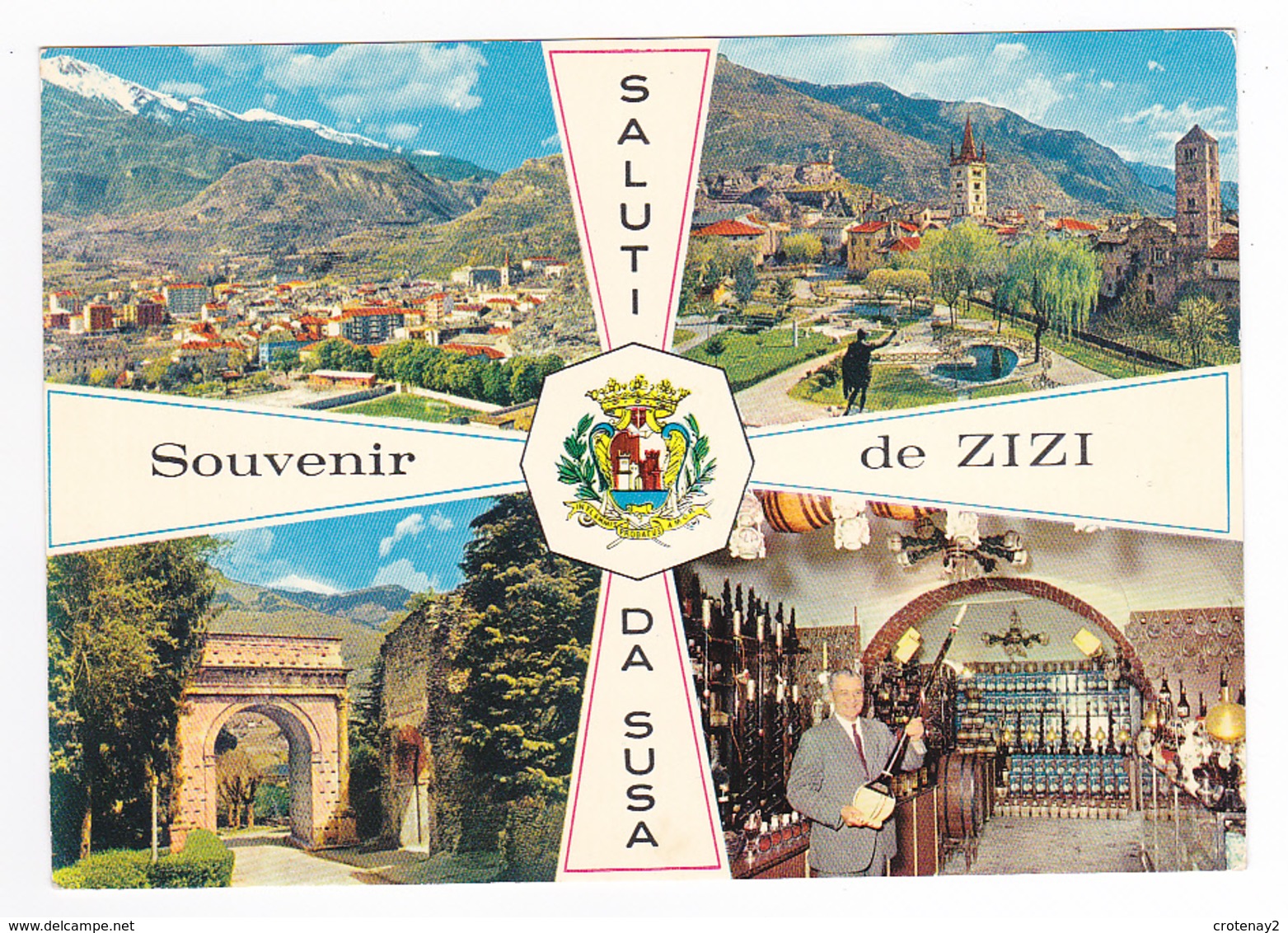 Vers Torino Saluti Da Susa Chez ZIZI Dégustation Gratuite Meilleurs Apéritifs D'Italie Citta Del Cordial Susa Piémonte - Otros & Sin Clasificación