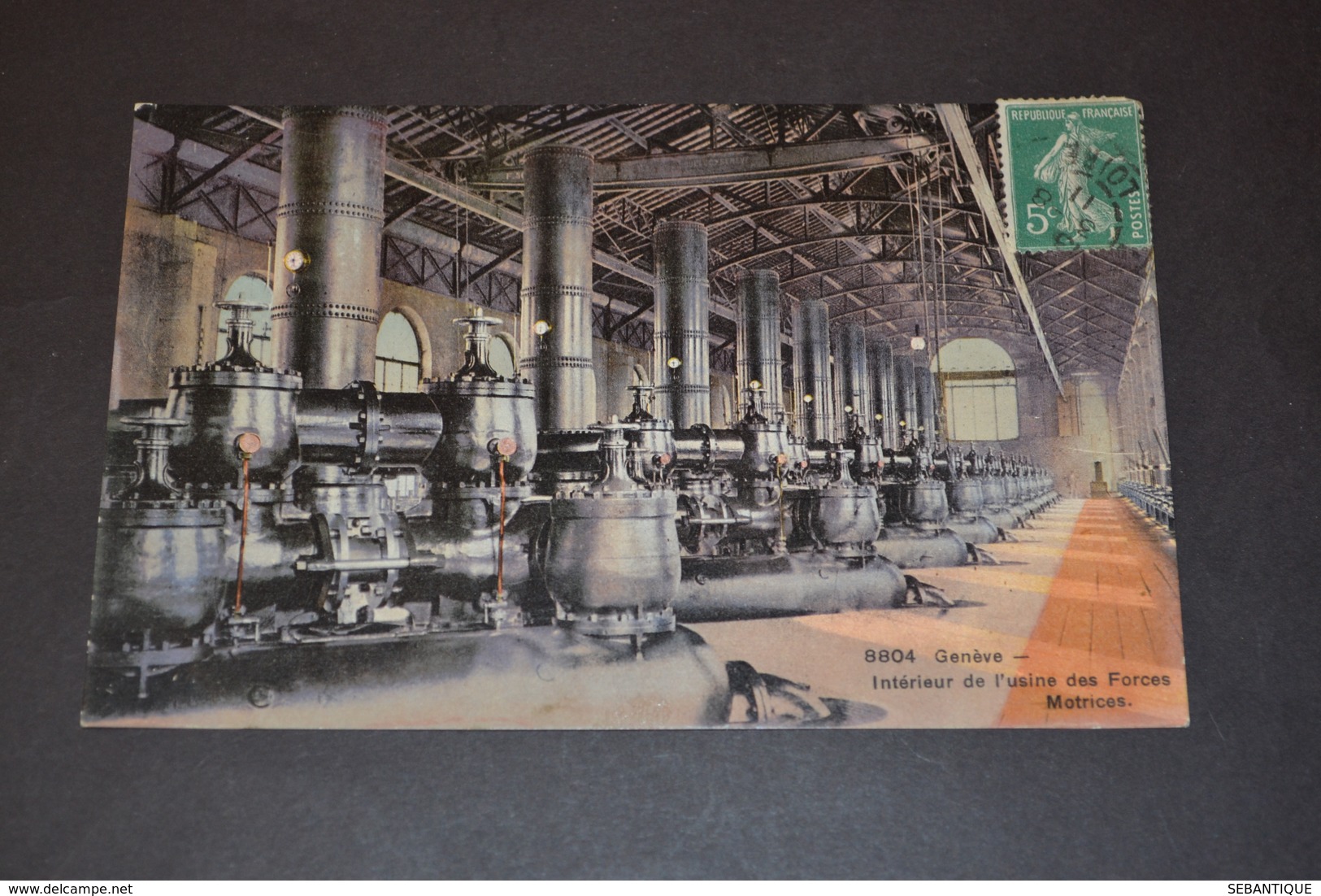 Carte Postale 1911 Suisse Genève Intérieur De L'usine Des Forces Motrices - Genève