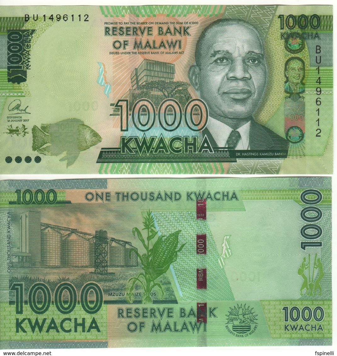 MALAWI  New Date 1'000 Kwacha   Dated 1st Jan. 2017  UNC  (P67 C) - Malawi