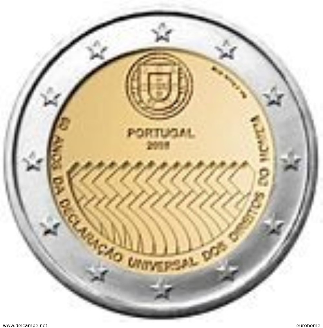 Portugal 2008    2 Euro Commemo Mensenrechten - Droits De L'homme  .      UNC Uit De Rol  UNC Du Rouleaux  !! - Portugal