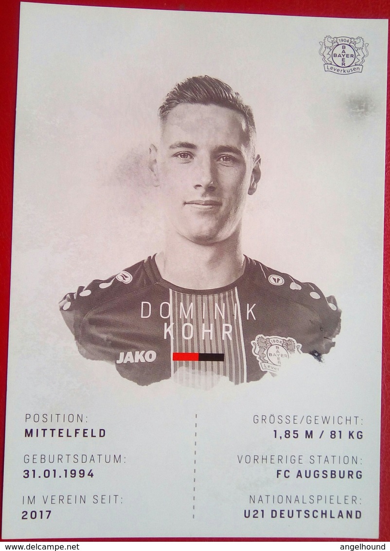 Dominik Kohr ( Bayer 04) - Autographes