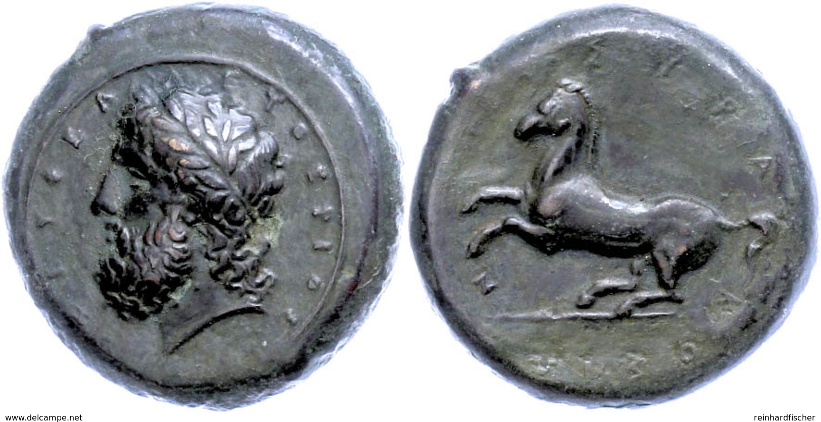 Syrakus, Æ (20,11g), 245-317 V. Chr.. Av: Belorbeerter Zeuskopf Nach Links. Rev: Pferd Steigt Nach Links. SNG Cop. 725,  - Other & Unclassified