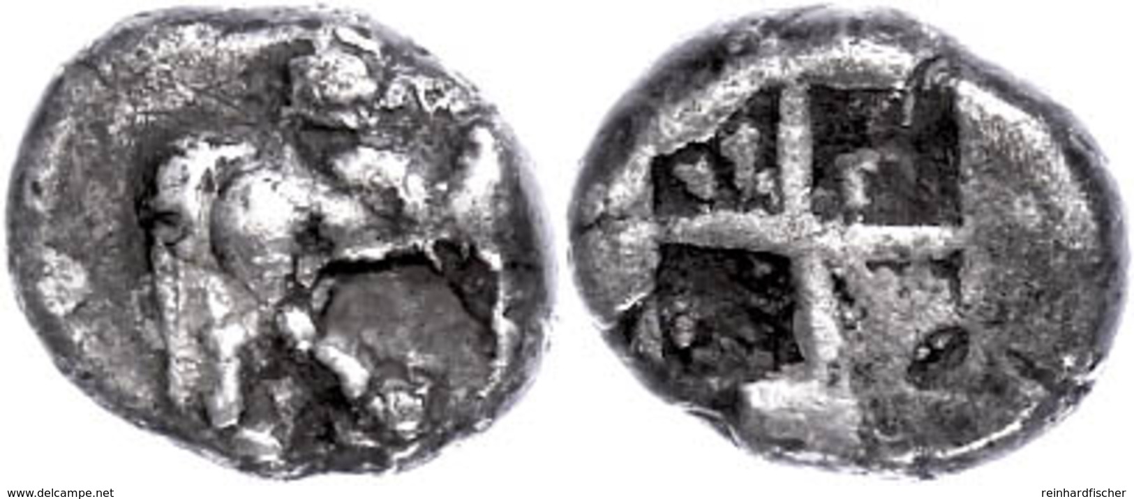Tetrobol (2,25 G), 498-454 V. Chr., Alexander I. Av. Reiter N. R. Rev: Viergeteiltes Quadratum Incusum. SNG ANS 7, Av. L - Altri & Non Classificati
