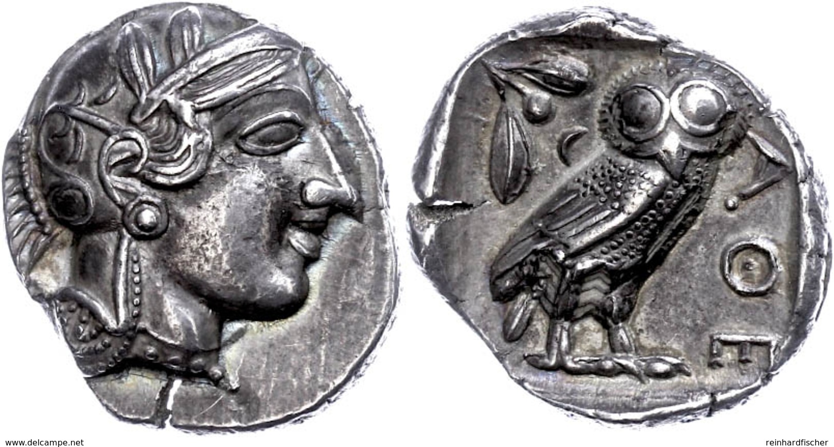 Athen, Tetradrachme (17,13g), 403-365 V. Chr.. Av: Athenakopf Mit Attischem Helm Nach Rechts. Rev: Eule Nach Rechts, Dah - Other & Unclassified