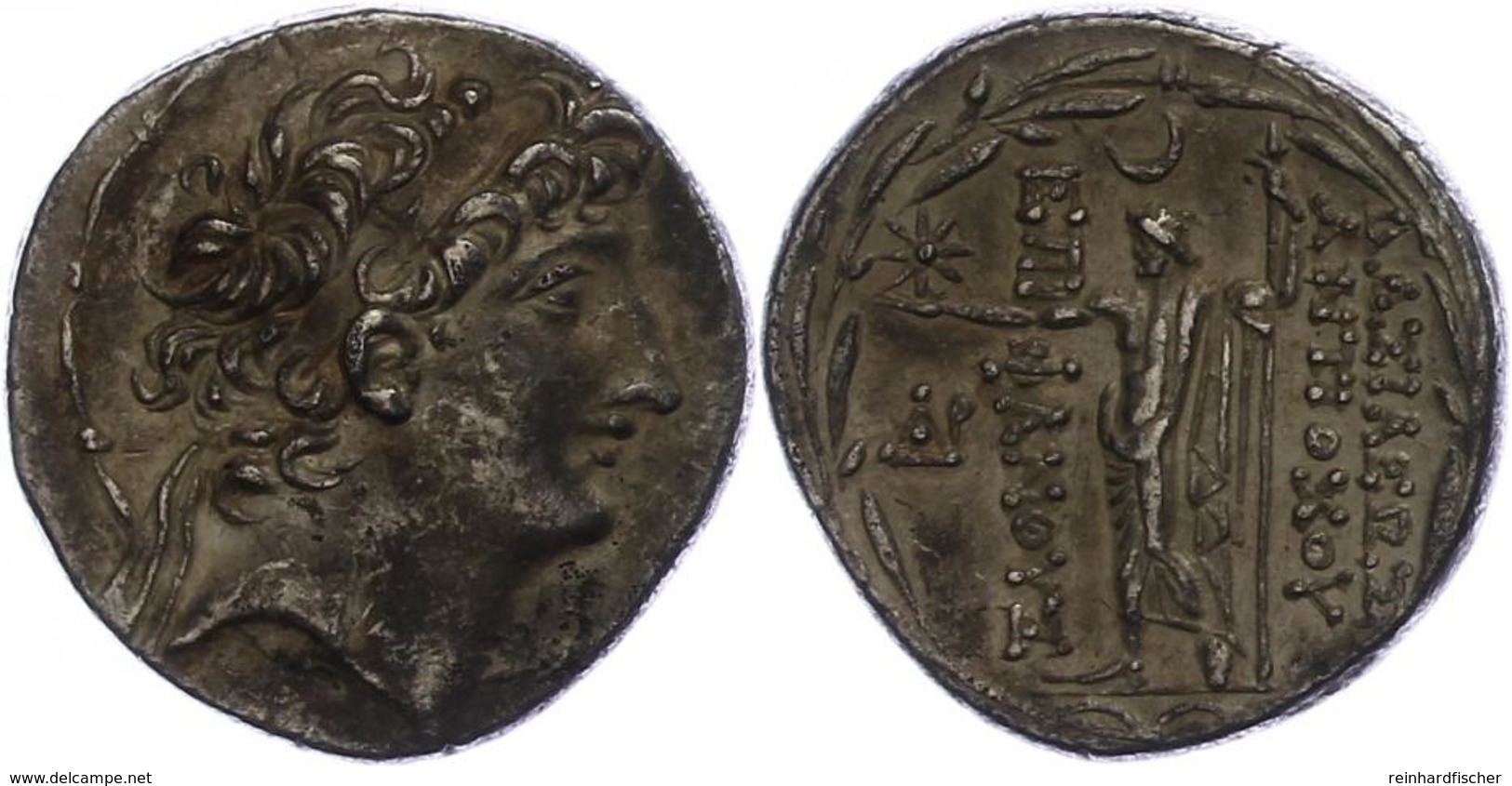 Ptolemais, Tetradrachme (16,25g), Antiochos VIII., 121-113 V. Chr., Av: Kopf Nach Rechts. Rev: Stehender Zeus Uranios Na - Sonstige & Ohne Zuordnung