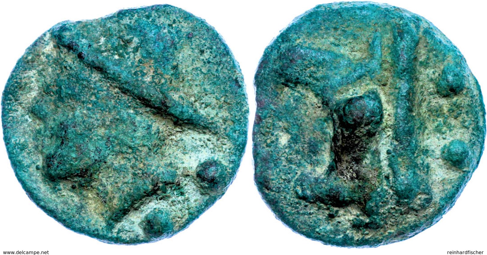 Anonym, Sextand (35,68g), 225-217 V. Chr., Rom. Av: Merkurkopf Nach Links, Darunter Zwei Kugeln. Rev: Prora Nach Rechts, - Republic (280 BC To 27 BC)