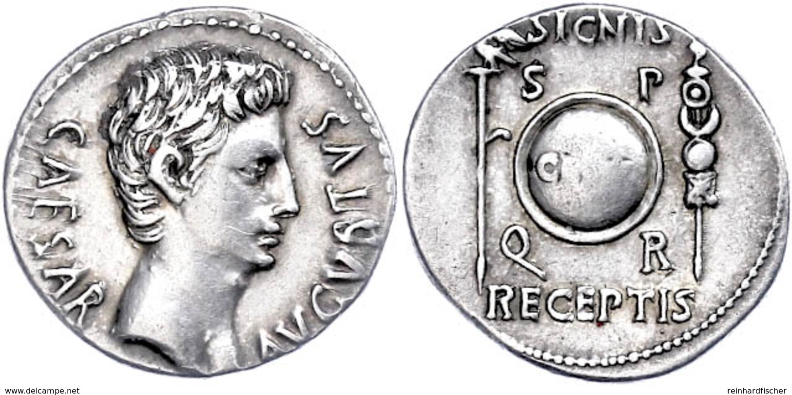 Augustus, 27 V. Chr. - 14. N. Chr., Denar (3,80g), Colonia Patricia? Av: Kopf Nach Rechts, Darum "AVGVSTVS CAESAR". Rev: - Sonstige & Ohne Zuordnung