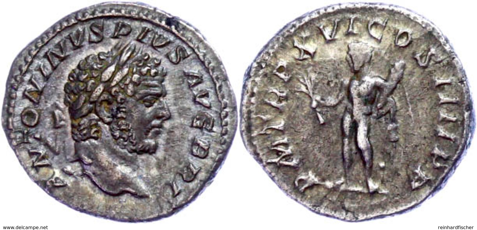 Caracalla, 198-217, Denar (2,97g). Av: Kopf Nach Rechts, Darum Umschrift. Rev: Nackter Herkules Mit Keule, Löwenfell Und - Other & Unclassified