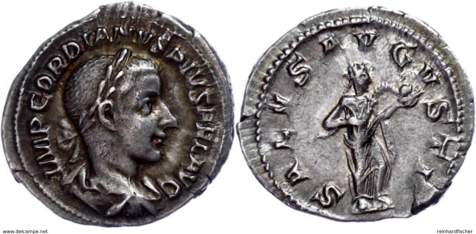 Gordianus III., 238-244, Antoninian (2,66g). Av: Büste Nach Rechts, Darum Umschrift. Rev: Stehender Salus Mit Schlange N - Sonstige & Ohne Zuordnung