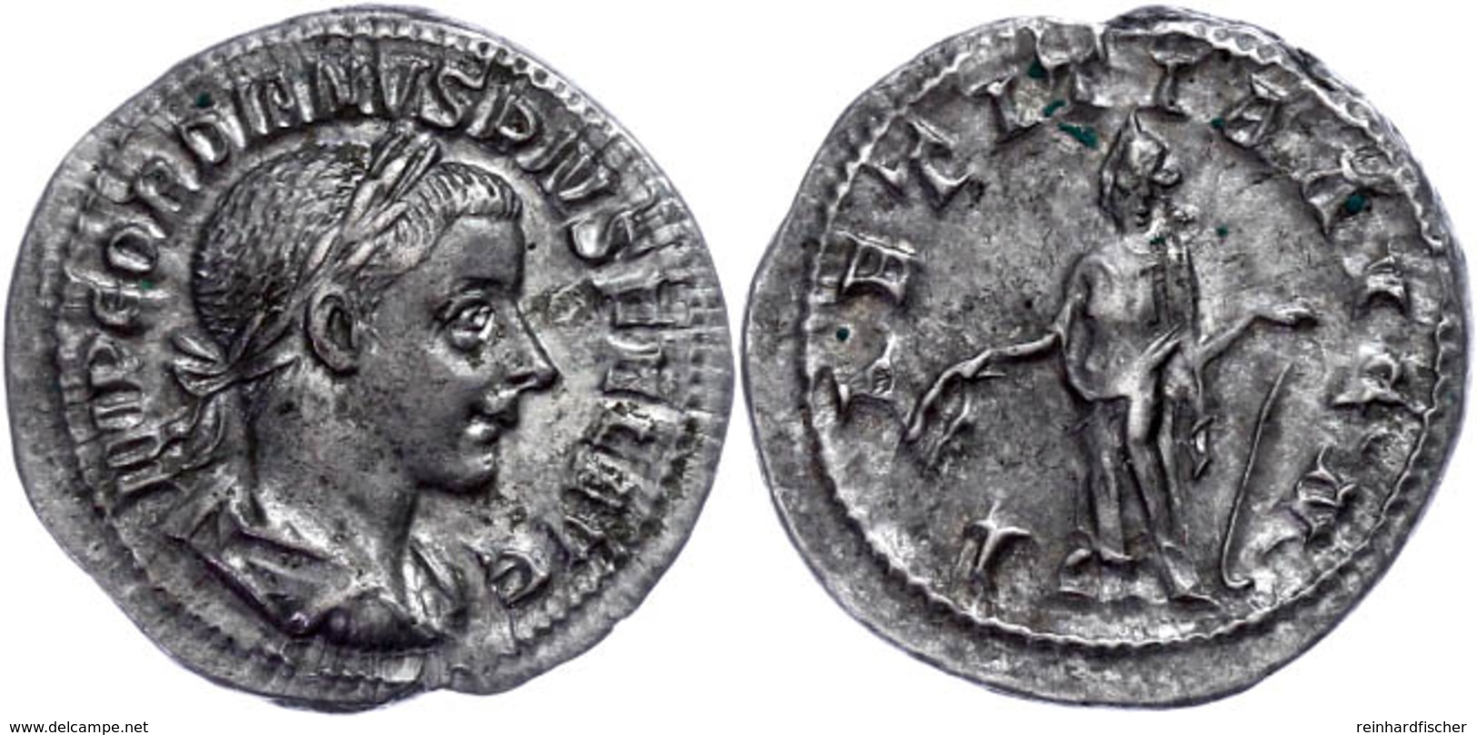 Gordianus III., 238-244, Antoninian (3,18g). Av: Büste Nach Rechts, Darum Umschrift. Rev: Stehende Laetitia Nach Links,  - Autres & Non Classés