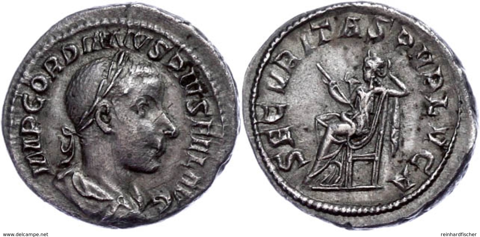 Gordianus III., 238-244, Antoninian (3,87g). Av: Büste Nach Rechts, Darum Umschrift. Rev: Thronende Securitas Nach Links - Autres & Non Classés