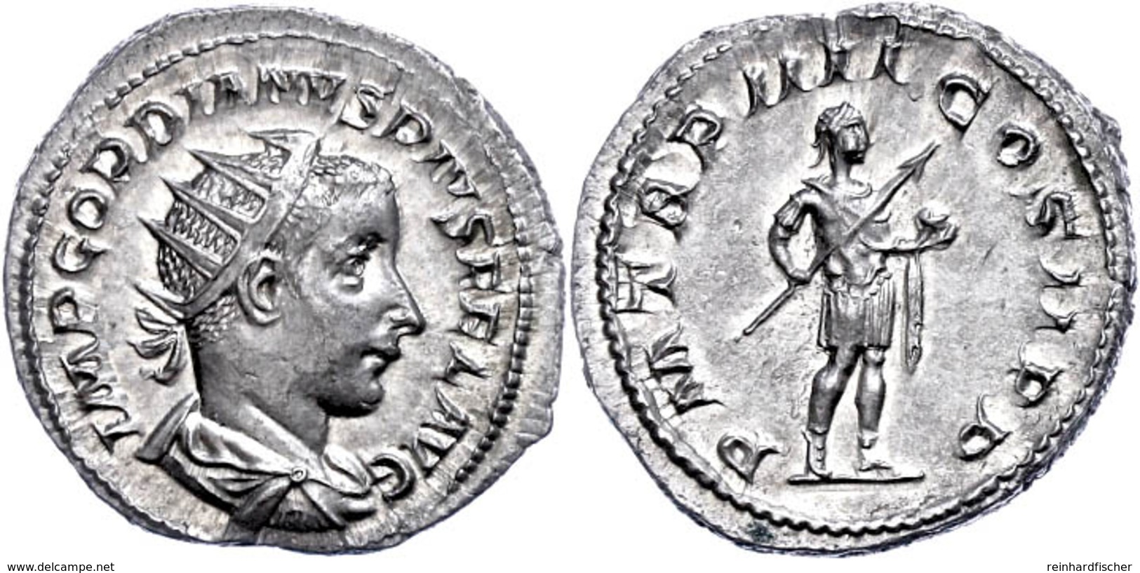 Gordianus III., 238-244, Antoninian (4,01g). Av: Büste Nach Rechts, Darum Umschrift. Rev: Stehender Kaiser In Rüstung Na - Altri & Non Classificati