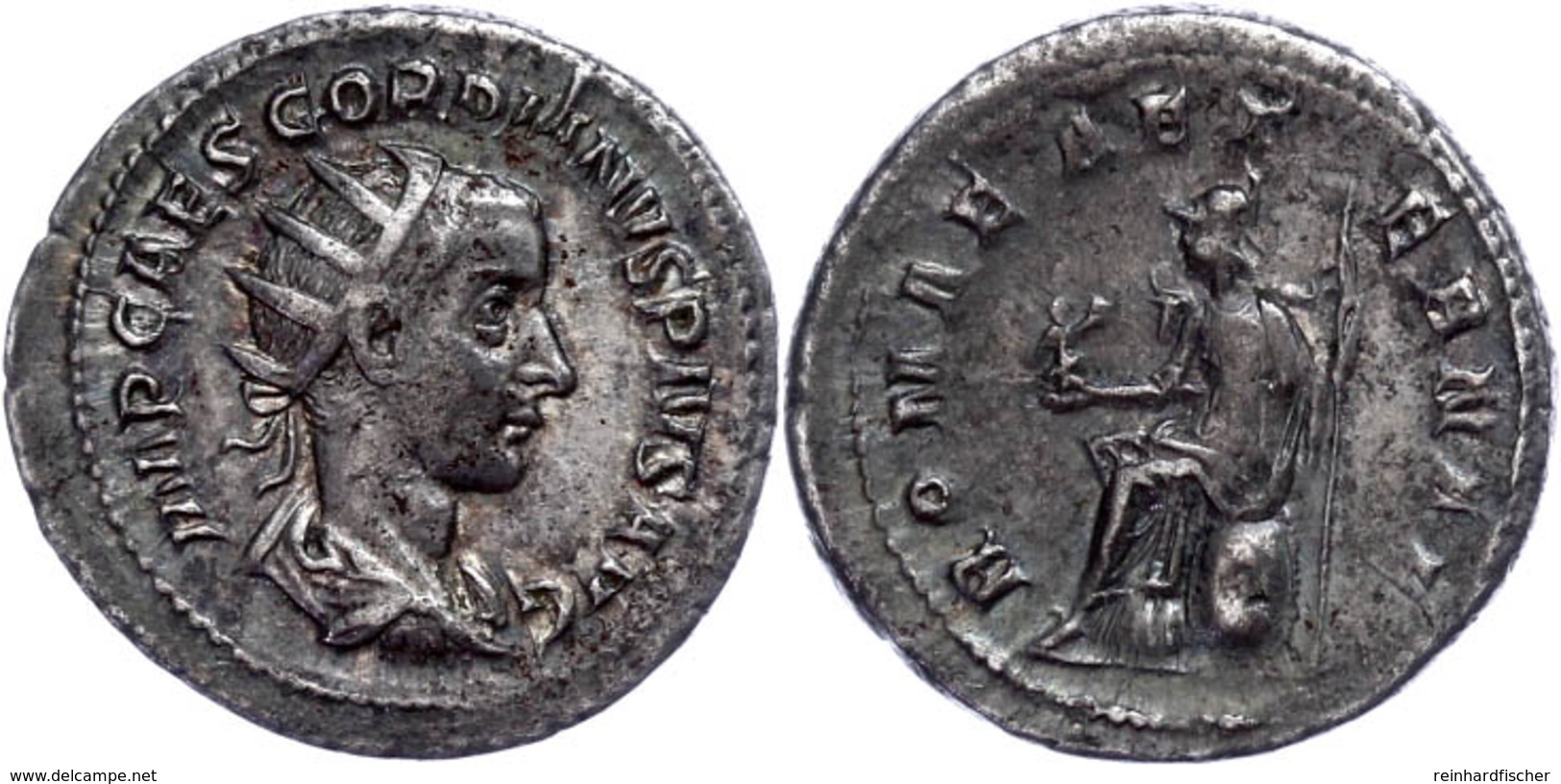 Gordianus III., 238-244, Antoninian (4,24g). Av: Büste Nach Rechts, Darum Umschrift. Rev: Thronende Roma Victrix Nach Li - Sonstige & Ohne Zuordnung