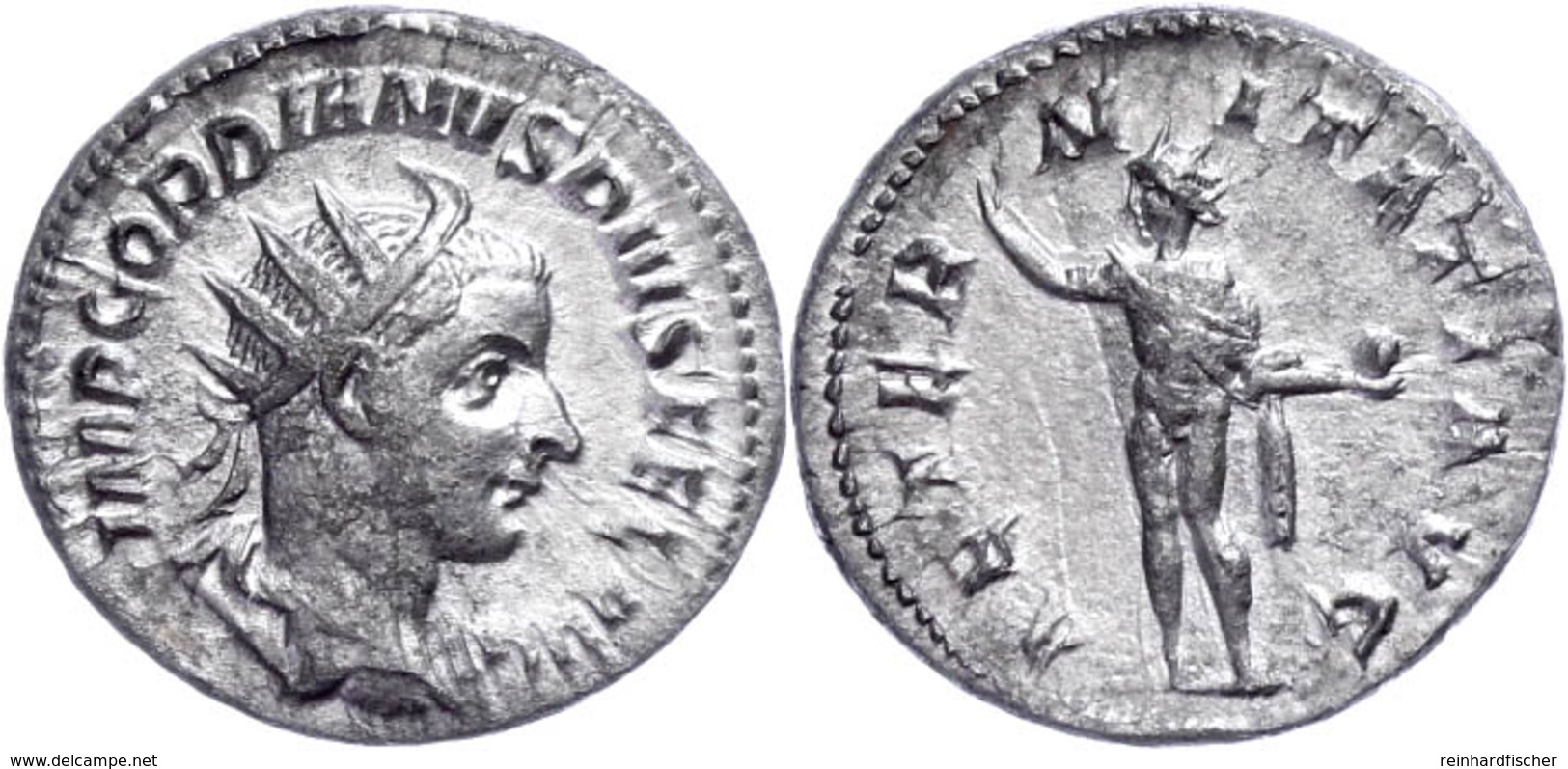 Gordianus III., 238-244, Antoninian (4,26g). Av: Büste Nach Rechts, Darum Umschrift. Rev: Stehender Sol Nach Rechts, Dar - Andere & Zonder Classificatie