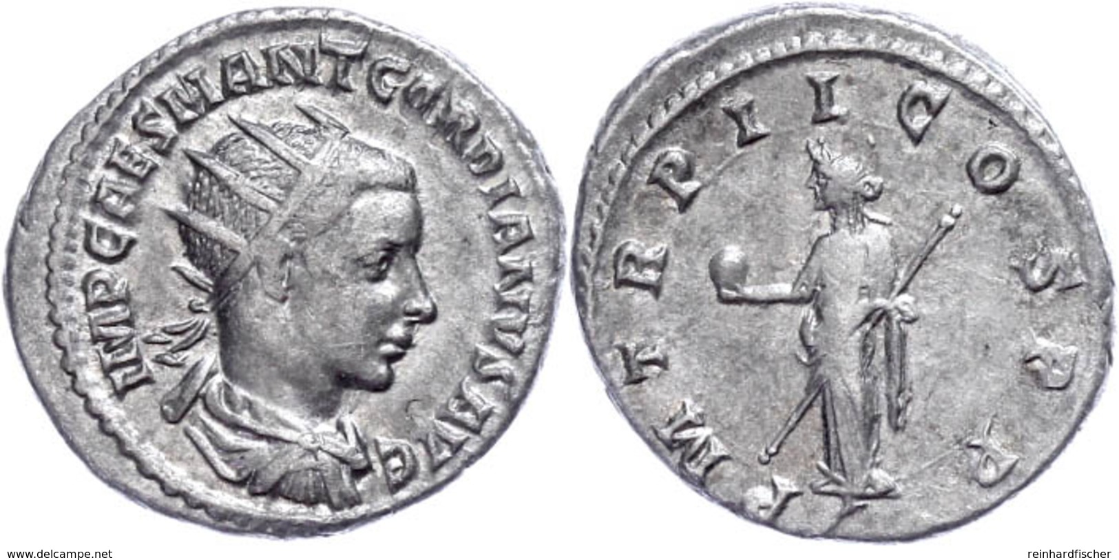 Gordianus III., 238-244, Antoninian (4,50g). Av: Büste Nach Rechts, Darum Umschrift. Rev: Stehende Providentia Nach Link - Sonstige & Ohne Zuordnung