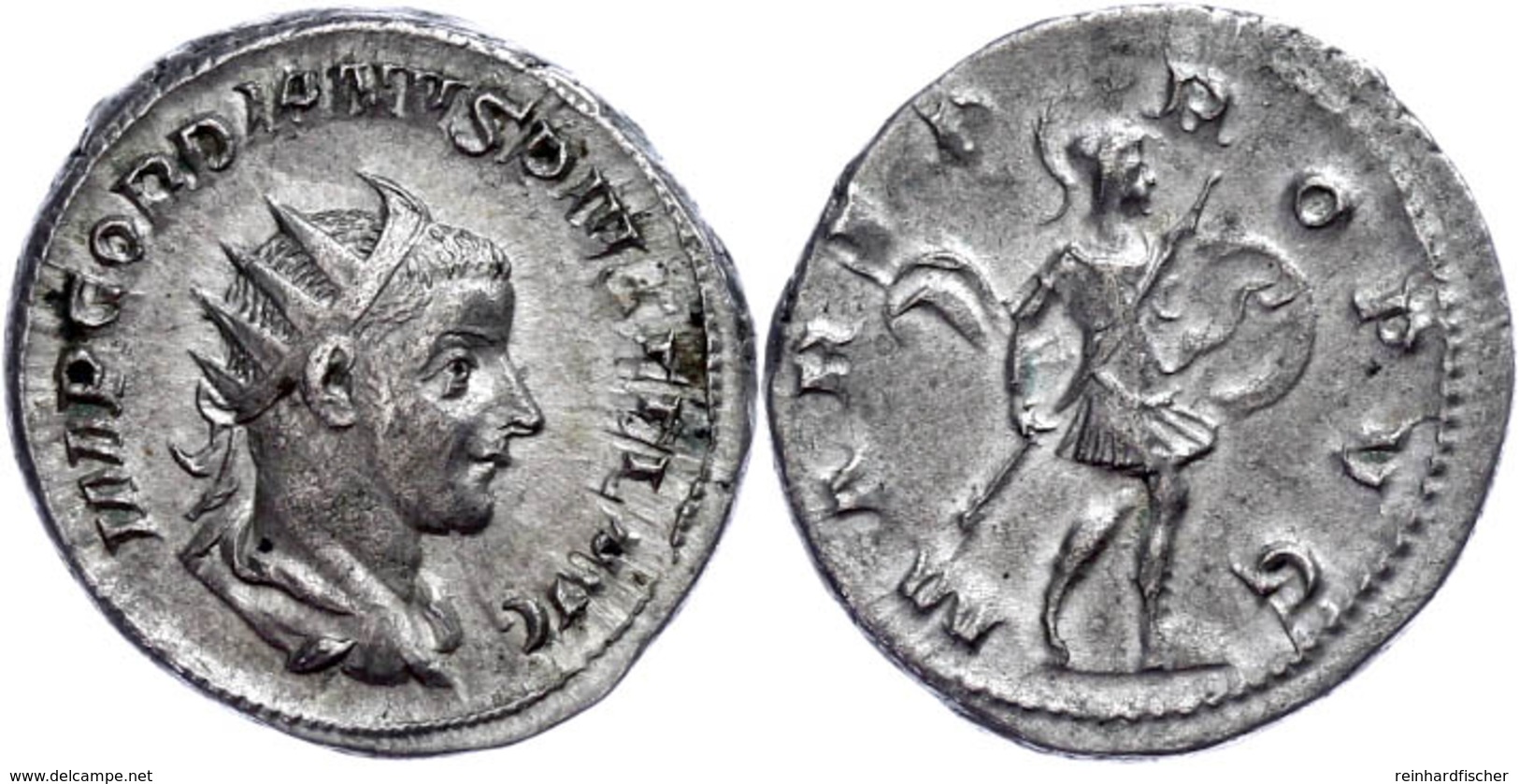 Gordianus III., 238-244, Antoninian (4,95g). Av: Büste Nach Rechts, Darum Umschrift. Rev: Schreitender Mars In Rüstung M - Sonstige & Ohne Zuordnung