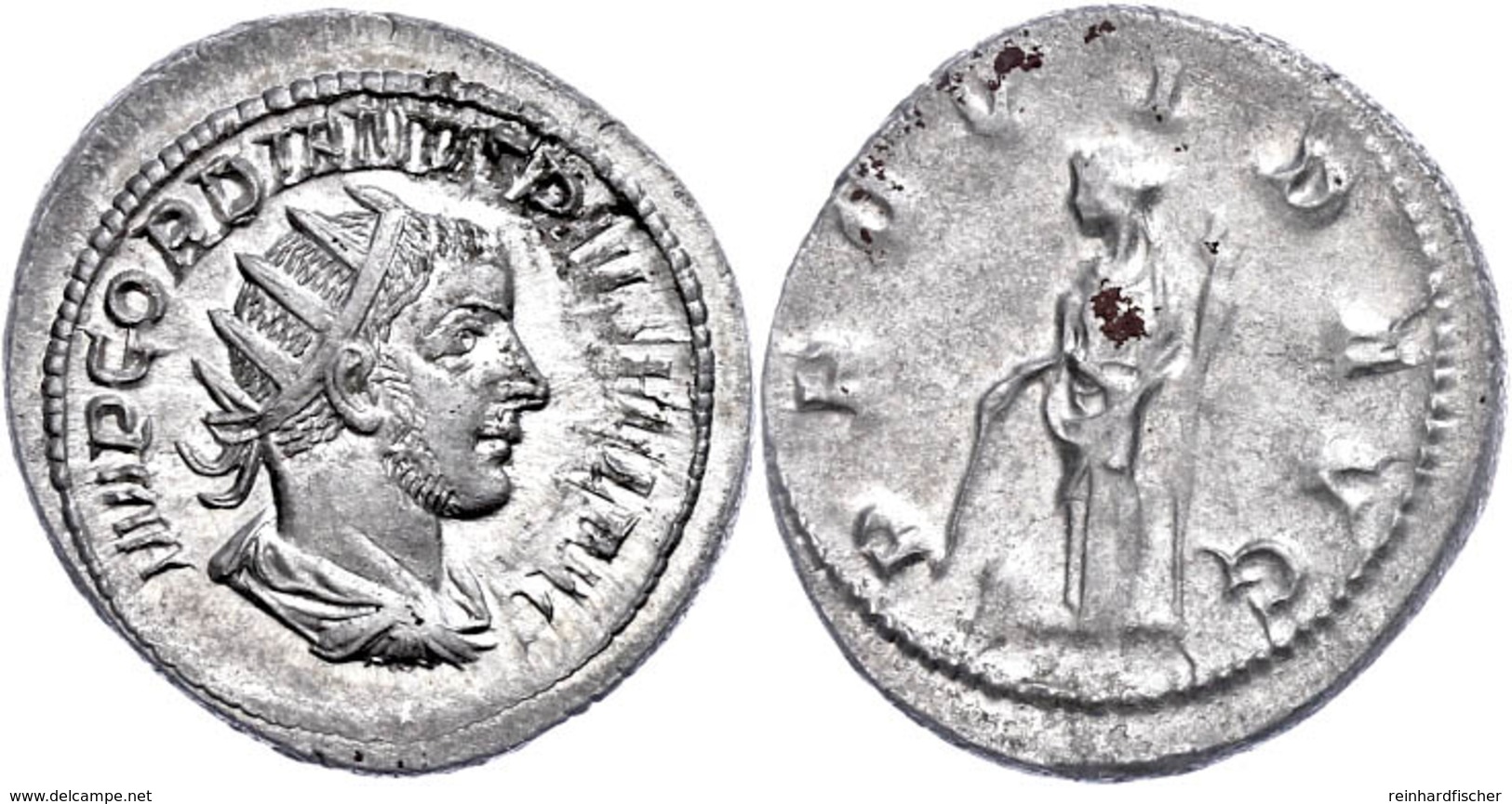 Gordianus III., 238-244, Antoninian (5,10g). Av: Büste Nach Rechts, Darum Umschrift. Rev: Stehende Providentia Nach Link - Sonstige & Ohne Zuordnung