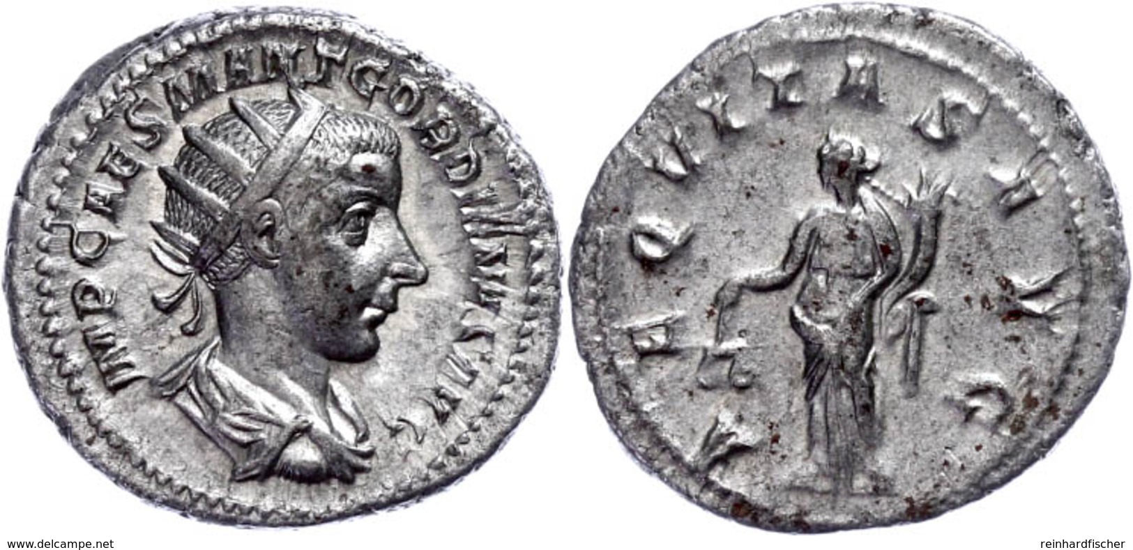 Gordianus III., 238-244, Antoninian (5,13g). Av: Büste Nach Rechts, Darum Umschrift. Rev: Stehende Aequitas Mit Füllhorn - Sonstige & Ohne Zuordnung