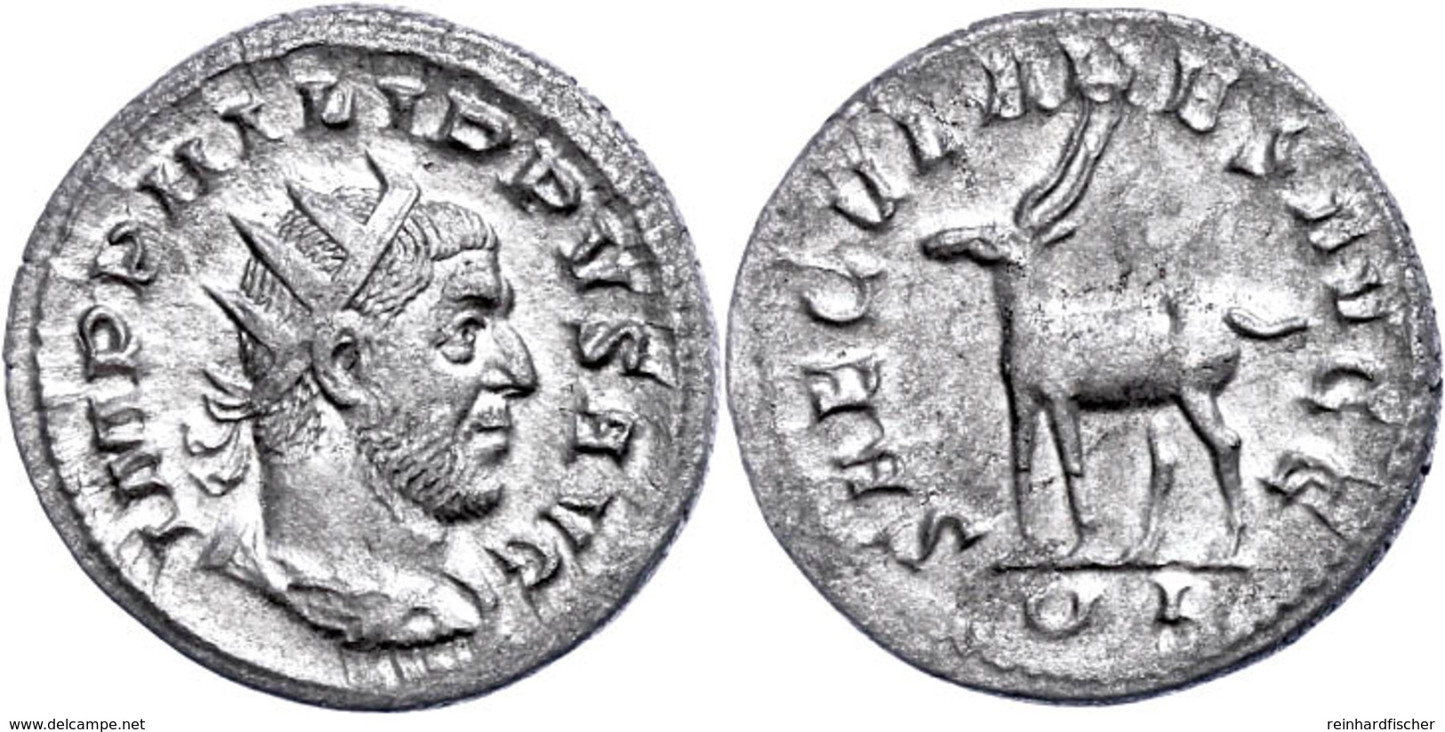 Philippus I. Arabs, 244-249, Antoninian (3,99g). Av: Büste Nach Rechts, Darum Umschrift. Rev: Antilope Nach Links, Darum - Sonstige & Ohne Zuordnung