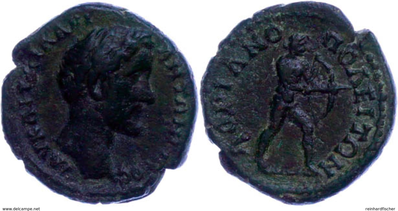 Thrakien, Hadrianopolis, Æ (4,40g), 138-161, Antoninus Pius. Av: Kopf Nach Rechts, Darum Umschrift. Rev: Nackter Apollo  - Röm. Provinz