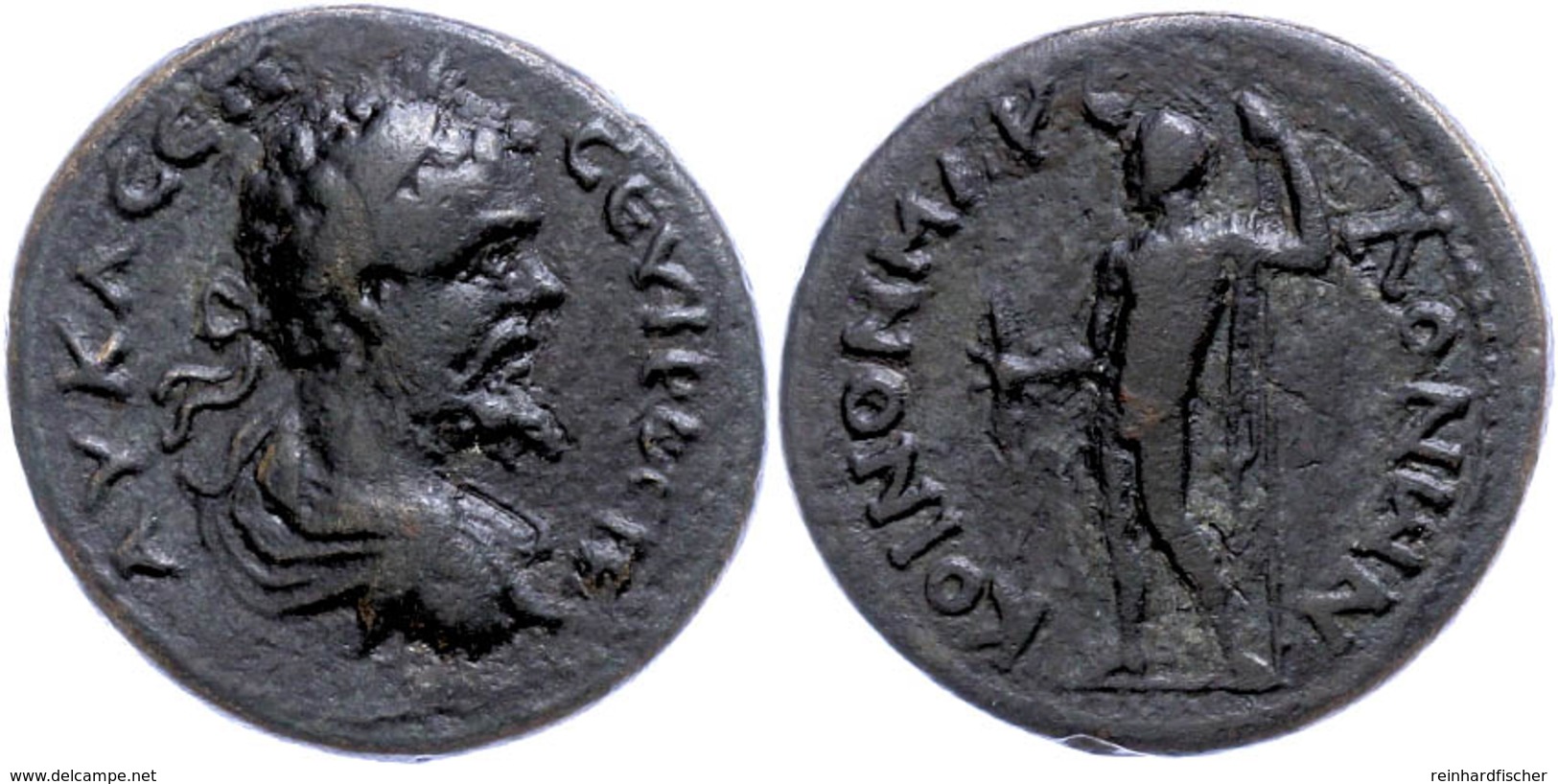 Koinon Der Makedonen, Beroia, Æ (12,86g), Septimius Severus, 193-211. Av: Büste Nach Rechts, Darum Umschrift. Rev: Stehe - Röm. Provinz