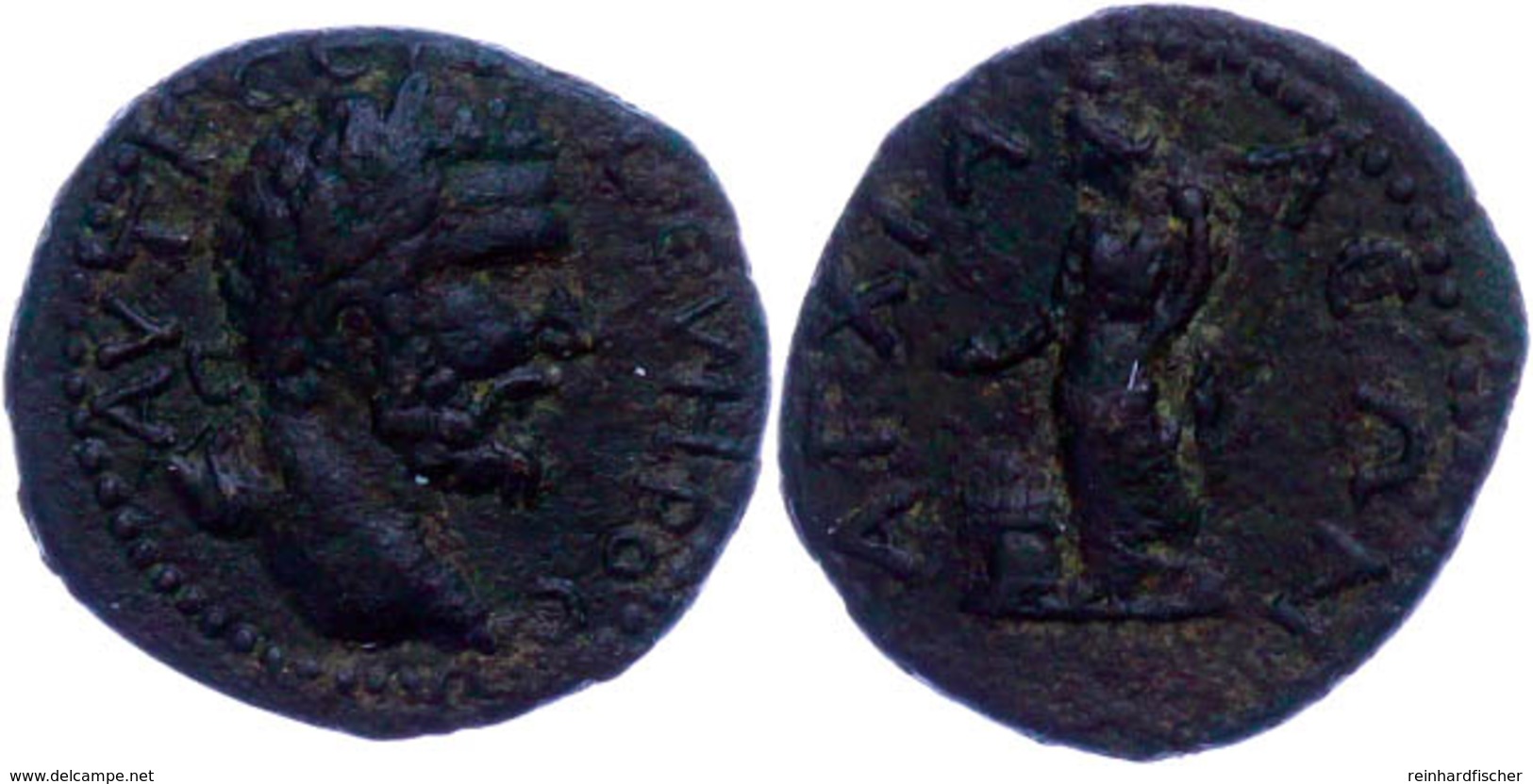 Thrakien, Anchialos, Æ-Assarion (3,67g), 193-211, Septimius Severus. Av: Büste Nach Rechts, Darum Umschrift. Rev: Nach L - Röm. Provinz