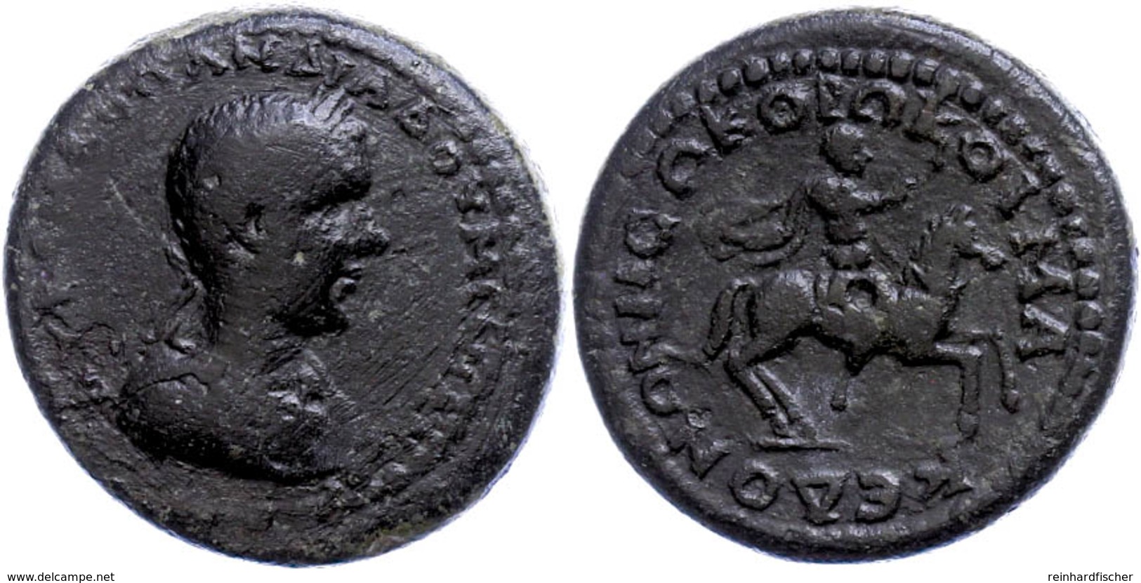 Koinon Der Makedonen, Beroia, Æ (12,79g), Diadumenianus, 217-218. Av: Büste Nach Rechts, Darum Umschrift. Rev: Caesar Mi - Röm. Provinz