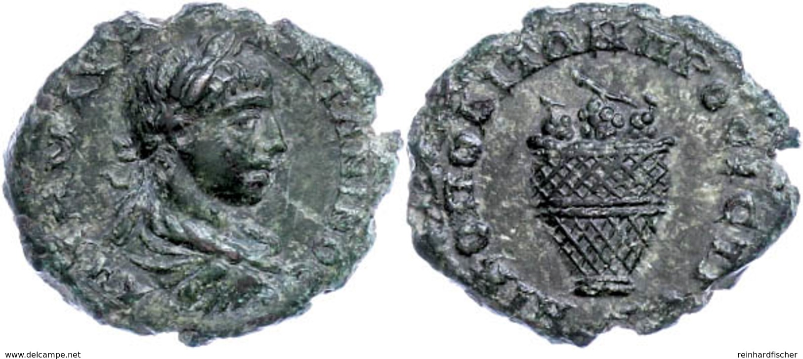 Moesia Inferior, Nikopolis, Æ (2,88g), Elagabalus, 218-222. Av: Büste Nach Rechts, Darum Umschrift. Rev: Korb Mit Weinre - Röm. Provinz