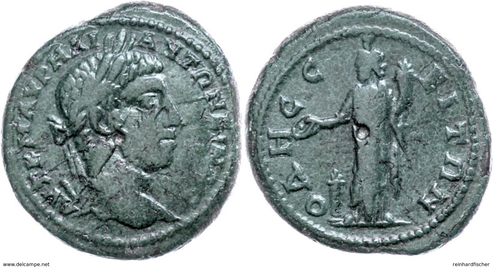 Moesia Inferior, Odessos, Æ (10,35g), Elagabalus, 218-222. Av: Büste Nach Rechts, Darum Umschrift. Rev: Stehender Theos  - Röm. Provinz