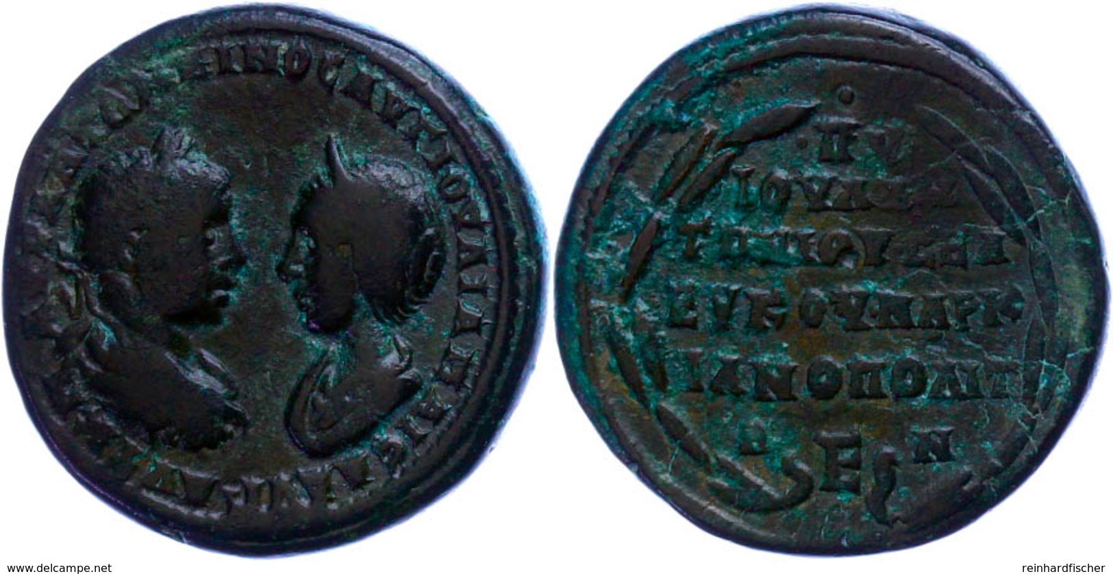 Moesien, Markianopolis, Æ-Pentassarion (12,76g), 220-221, Elagabalus Mit Julia Maesa. Av: Beider Büsten Einander Gegenüb - Röm. Provinz