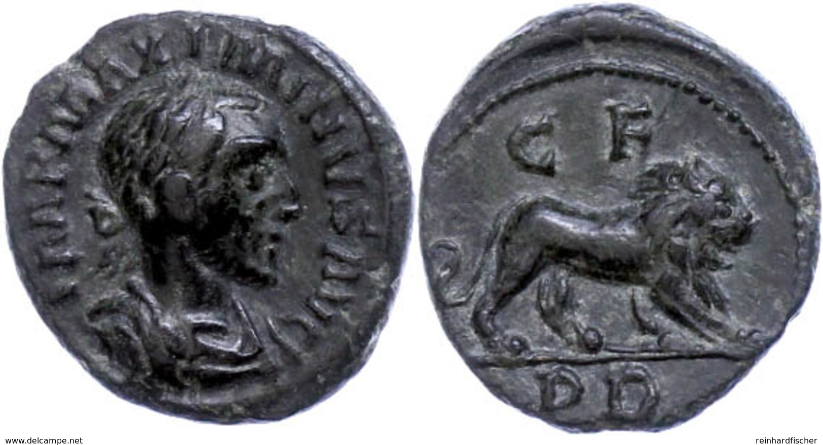 Thrakien, Deultum, Æ (3,55g), Maximinus Thrax, 235-238. Av: Büste Nach Rechts, Darum Umschrift. Rev: Löwe Nach Rechts, D - Röm. Provinz