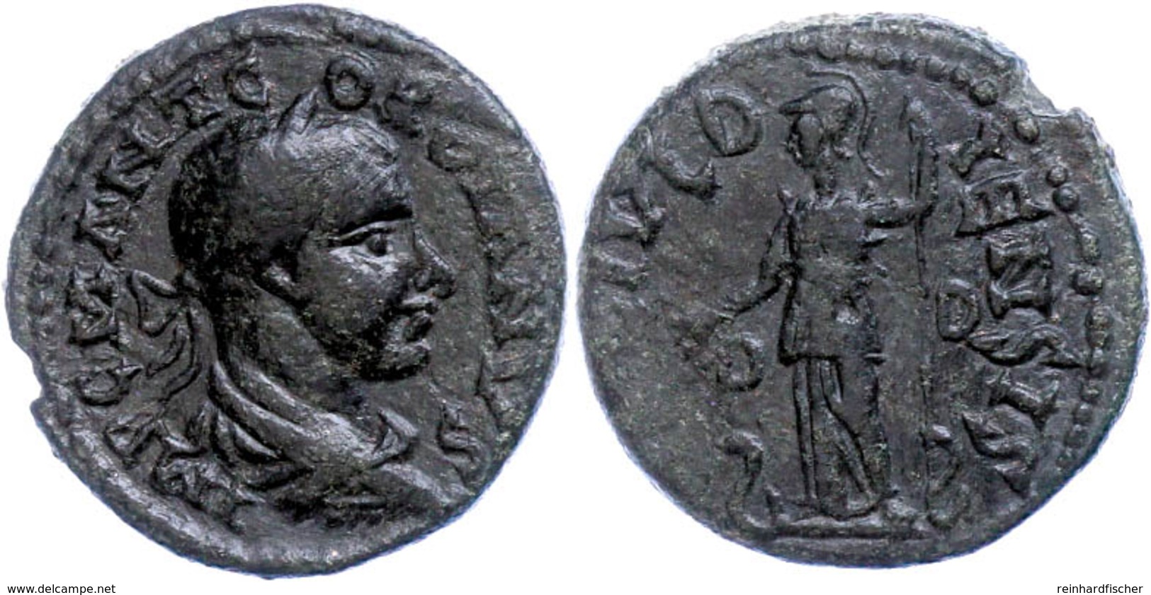 Makedonien, Dium, Colonia, Æ (7,24g), 238-244, Gordianus III.. Av: Büste Nach Rechts, Darum Umschrift. Rev: Stehende Min - Röm. Provinz