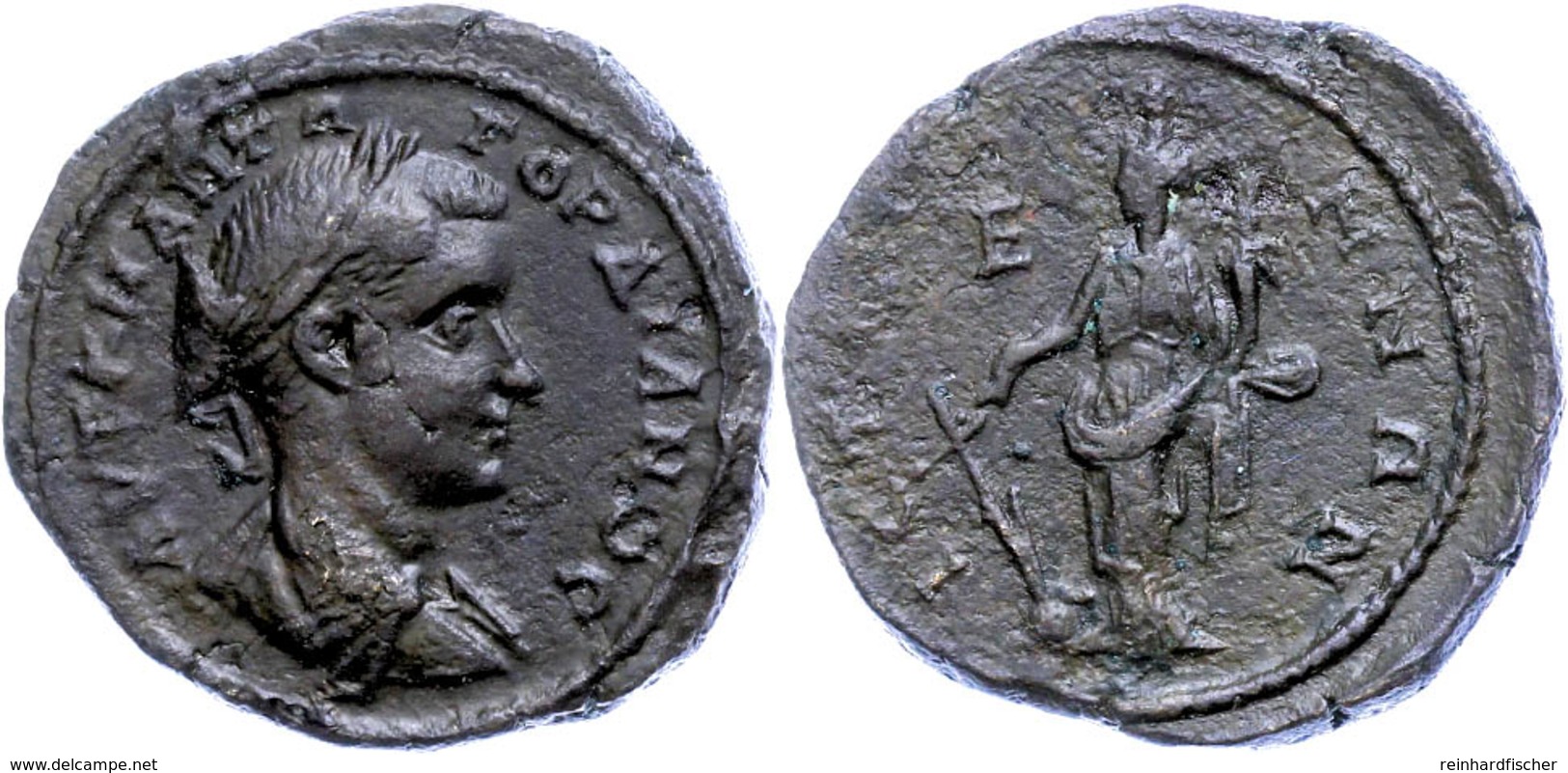 Moesia Inferior, Istros, Æ (19,37g), Gordianus III., 238-244. Av: Büste Nach Rechts, Darum Umschrift. Rev: Stehende Tych - Röm. Provinz