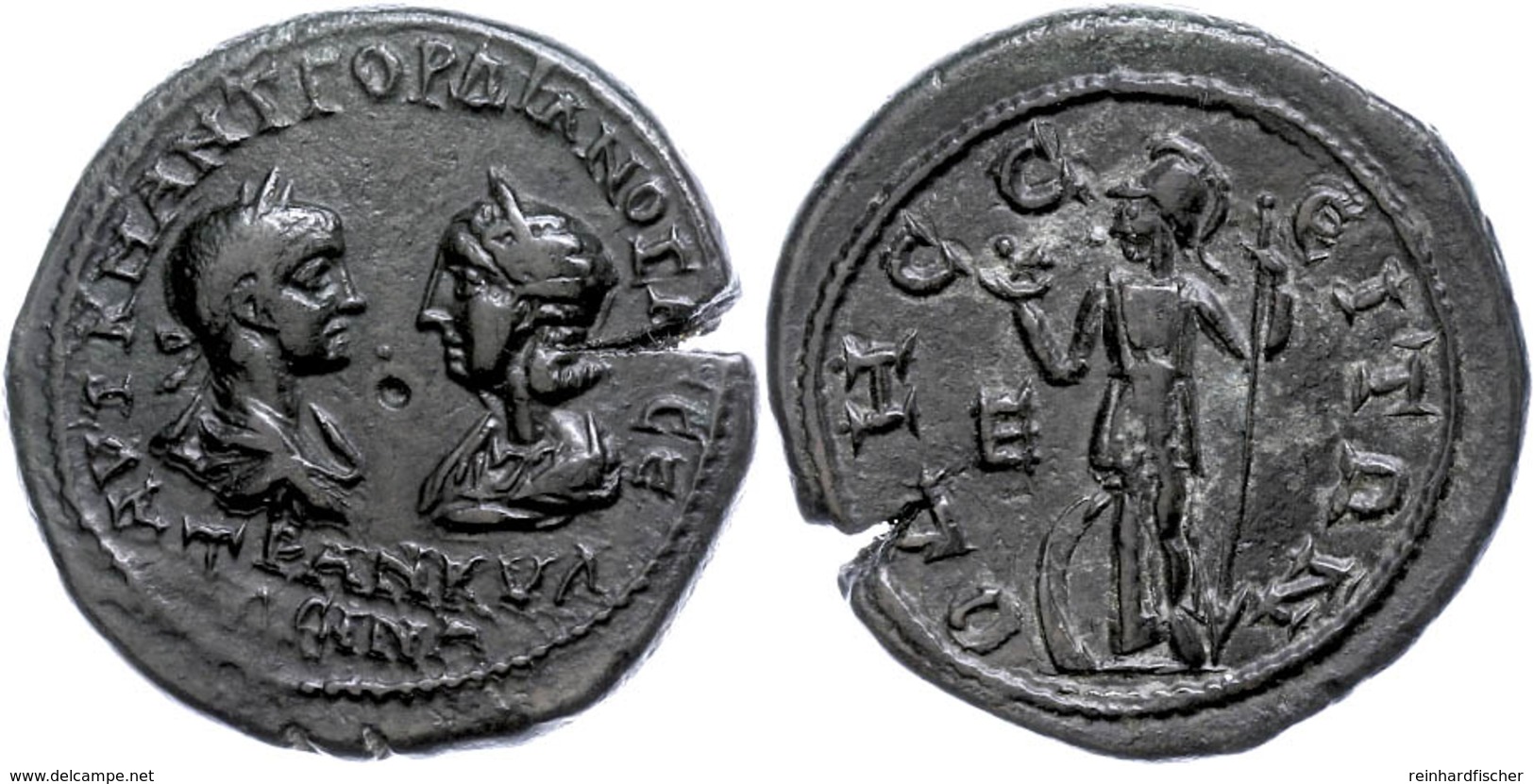 Moesia Inferior, Odessos, Æ (12,37g), Gordianus III., 238-244. Av: Die Büste Des Kaisers Und Tranquillinas Einander Gege - Röm. Provinz