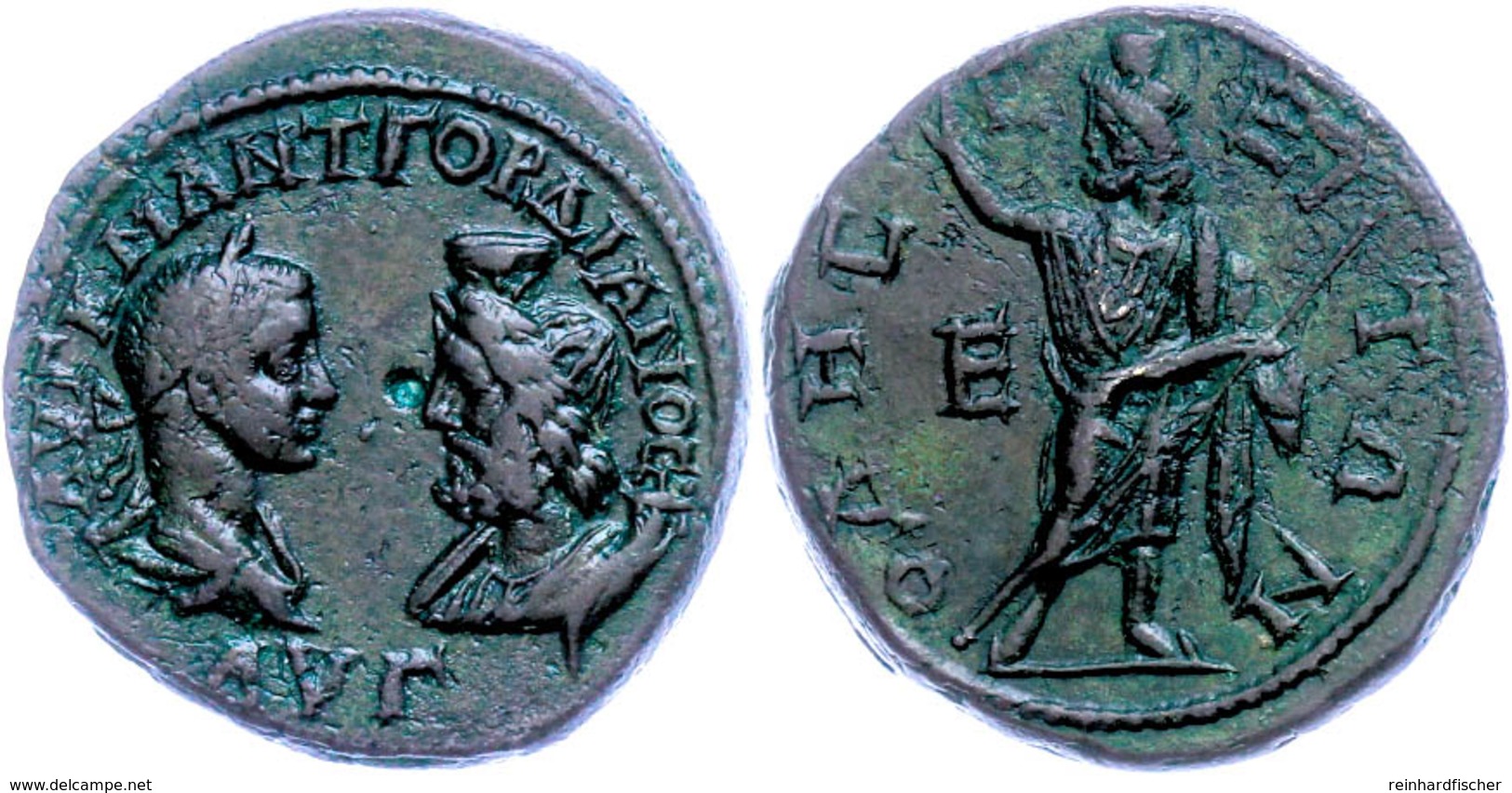 Moesien, Odessos, Æ-Pentassarion (13,45g), 238-244, Gordianus III. Av: Die Büsten Des Kaisers Und Des Sarapis Einander G - Röm. Provinz