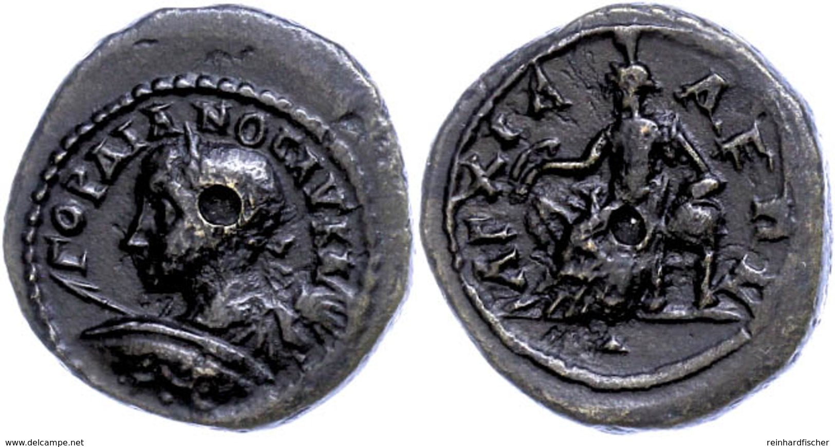 Thrakien, Anchialos, Æ (5,76g), Gordianus III., 238-244. Av: Büste Mit Schild Und Speer Nach Links. Rev: Thronende Kybel - Röm. Provinz