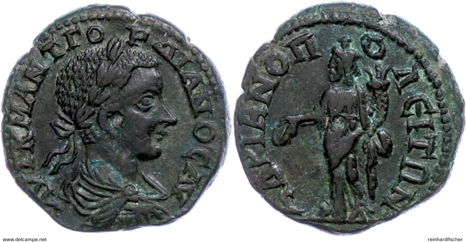 Thrakien, Hadrianopolis, Æ (10,35g), Gordianus III.. 238-244. Av: Büste Nach Rechts, Darum Umschrift. Rev: Stehender Sar - Röm. Provinz