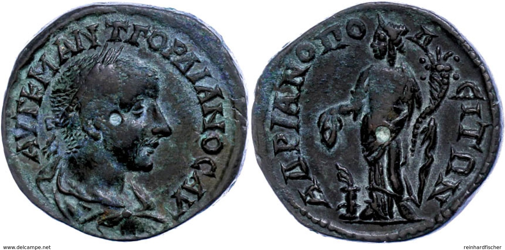 Thrakien, Hadrianopolis, Æ (10,46g), Gordianus III., 238-244. Av: Büste Nach Rechts, Darum Umschrift. Rev: Stehende Homo - Röm. Provinz