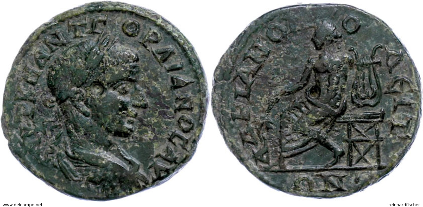 Thrakien, Hadrianopolis, Æ (8,78g), Godianus III., 238-244. Av: Büste Nach Rechts, Darum Umschrift. Rev: Thronender Apol - Röm. Provinz