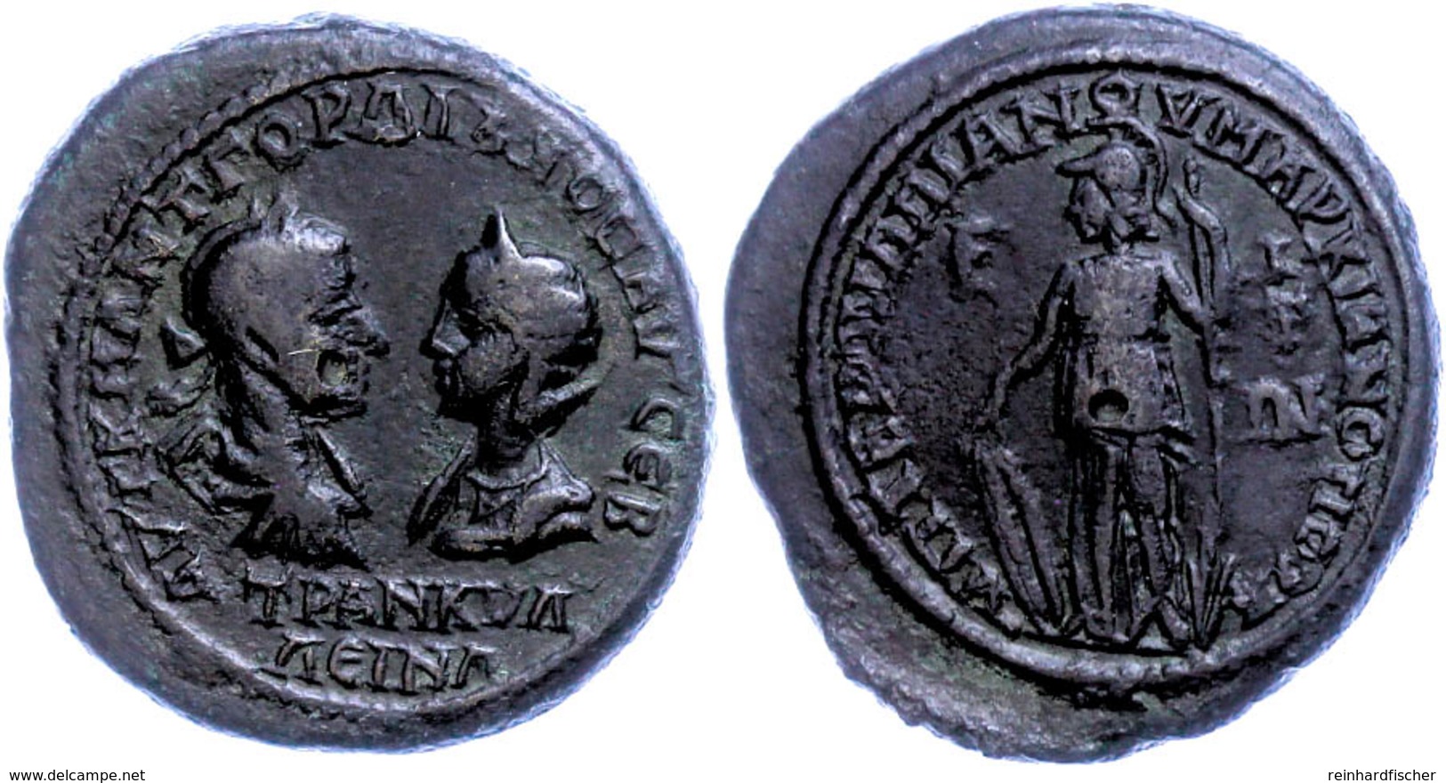 Moesien, Markianopolis, Æ-Pentassarion (14,28g), 241-244, Gordianus III. Mit Tranquillina. Av: Beider Büsten Einander Ge - Röm. Provinz