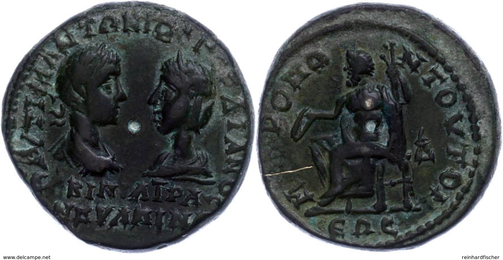Moesien, Tomis, Æ (13,88g), 241-244, Gordianus III. Mit Tranquillina. Av: Beider Büsten Einander Gegenüber, Darum Umschr - Röm. Provinz